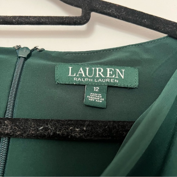 Lauren Ralph Lauren Emerald Green 3/4 Sleeve Dress Size 12 Cocktail Party Work - Picture 9 of 9